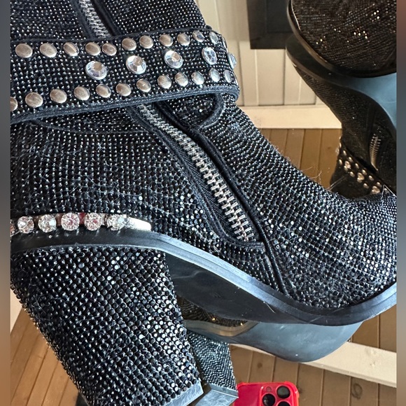 Club Exx Sheriff Shine Cowboy Boots 7 Black - Picture 12 of 13